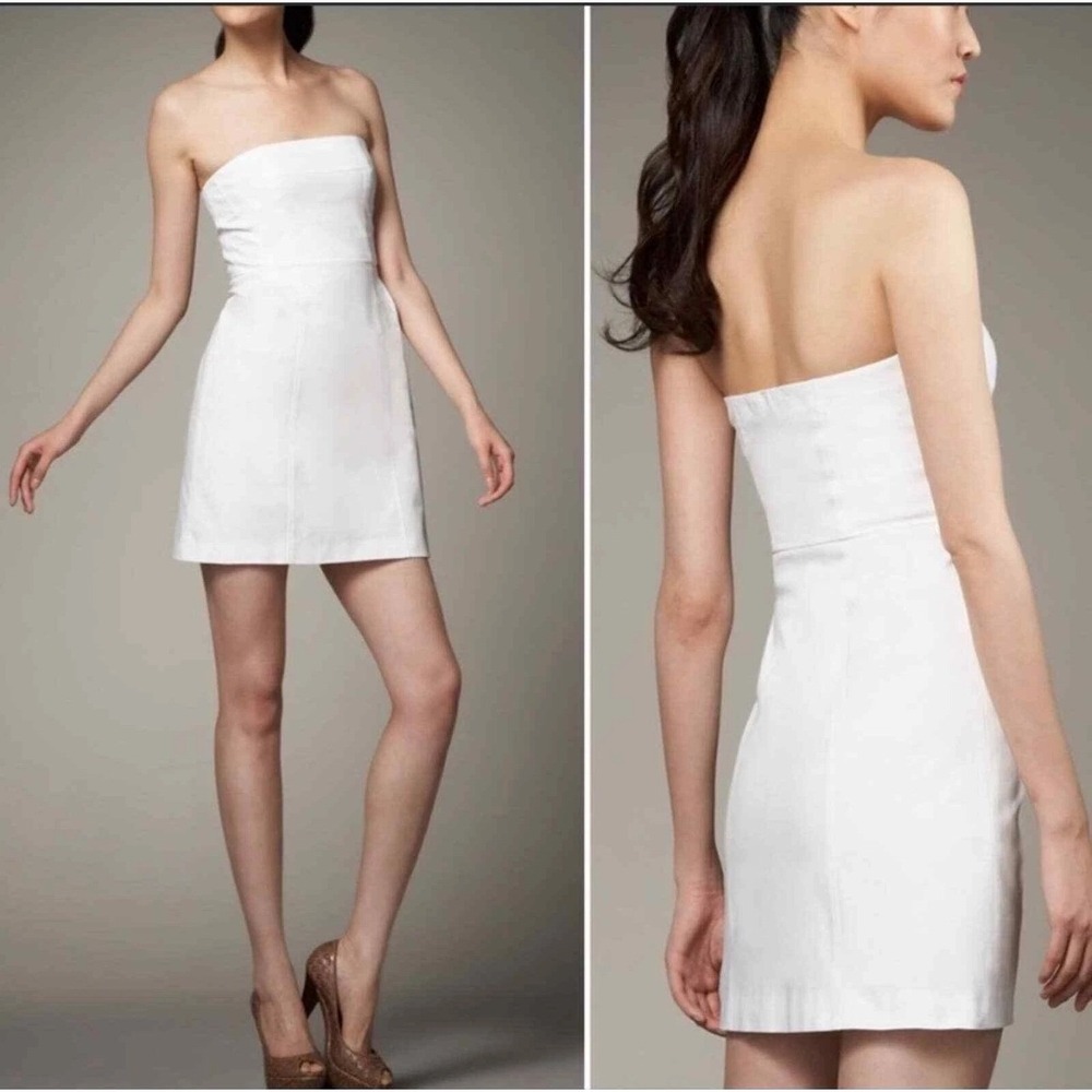 Theory White Strapless Dress Fitted‎ Cocktail Party Career Event - Size 12